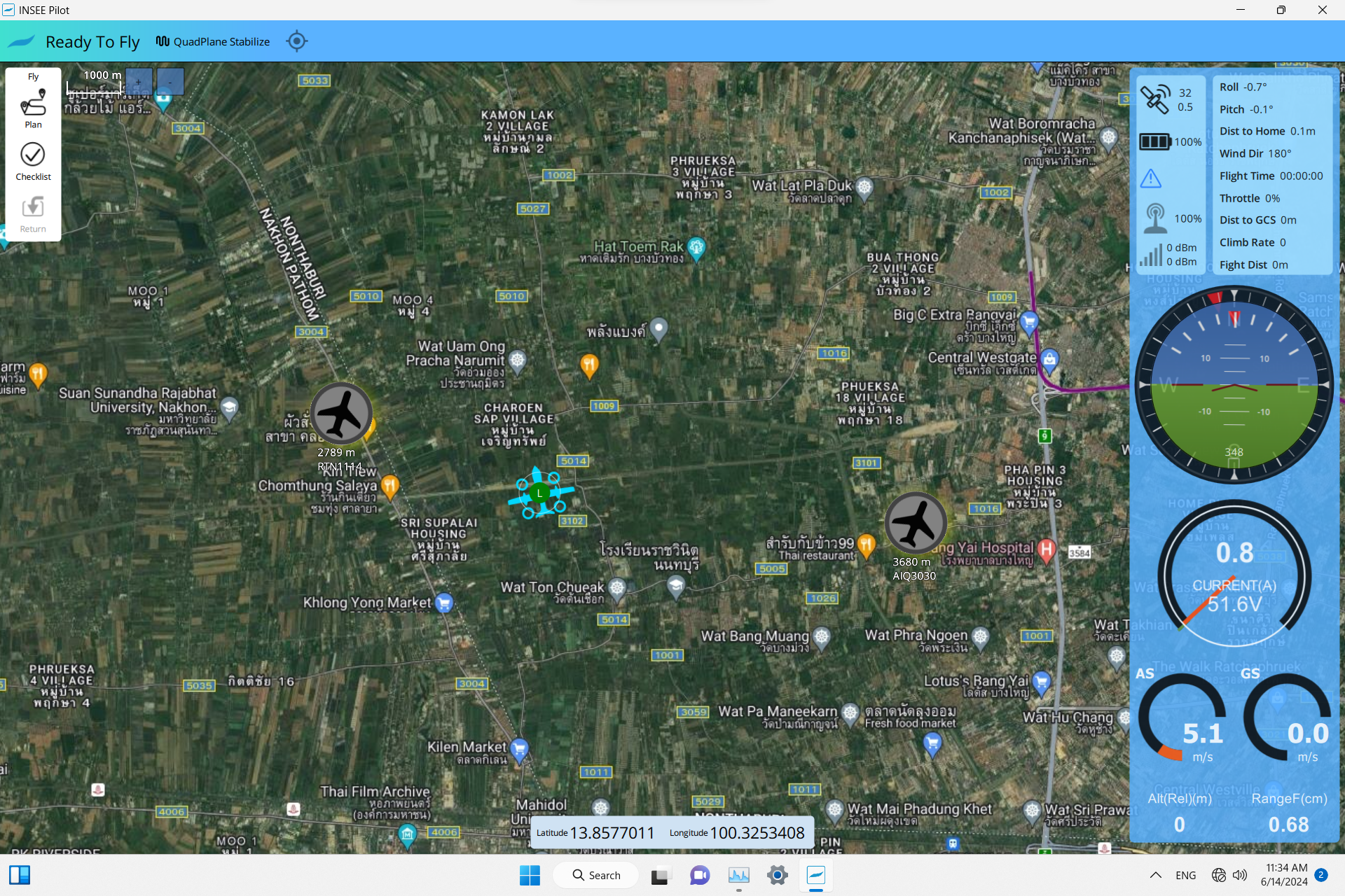 INSEE Pilot — Loiter Map View