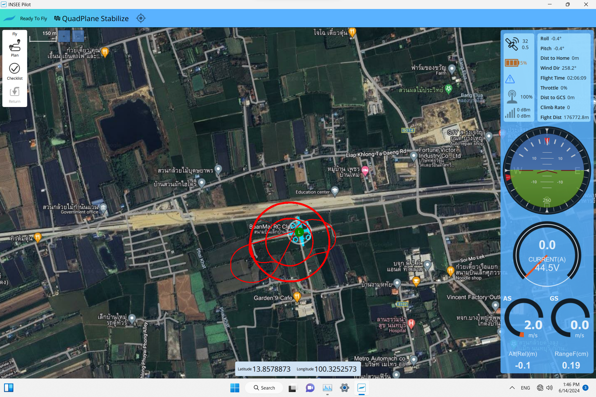 INSEE Pilot — Ready to Fly · QuadPlane Stabilize