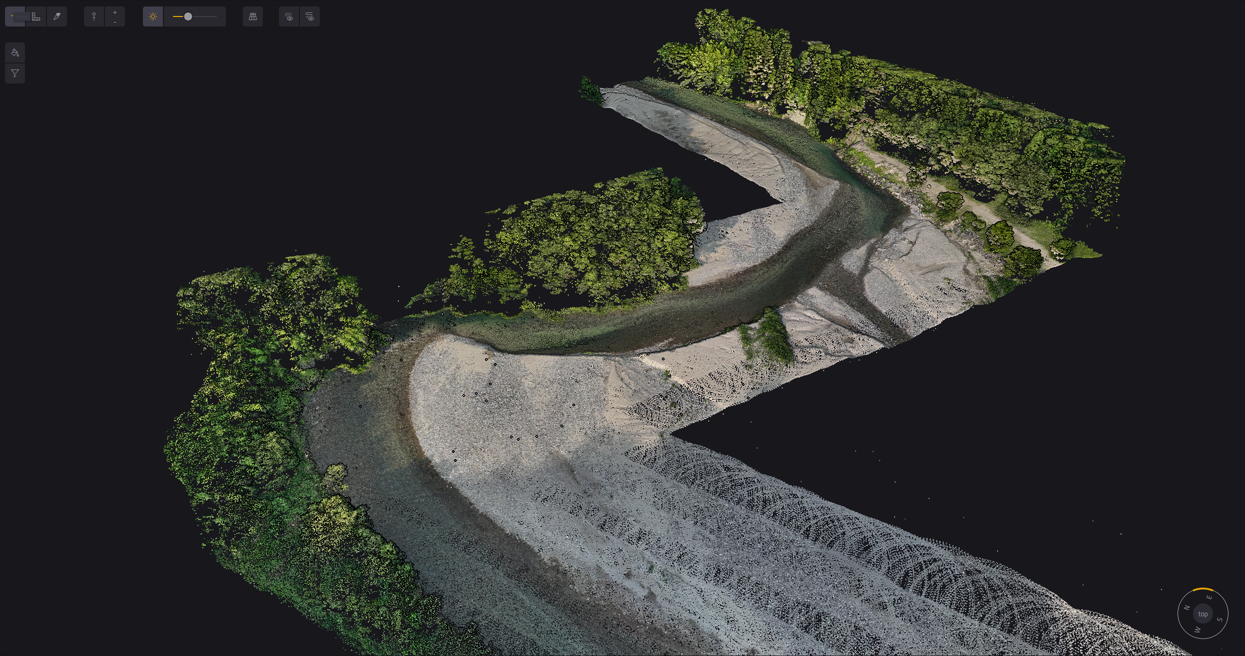 Navigator Pointclouds Colorized river view1