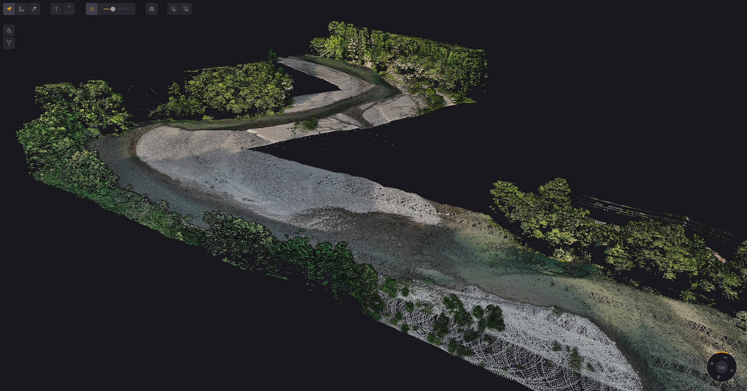 Navigator Pointclouds Colorized river view2