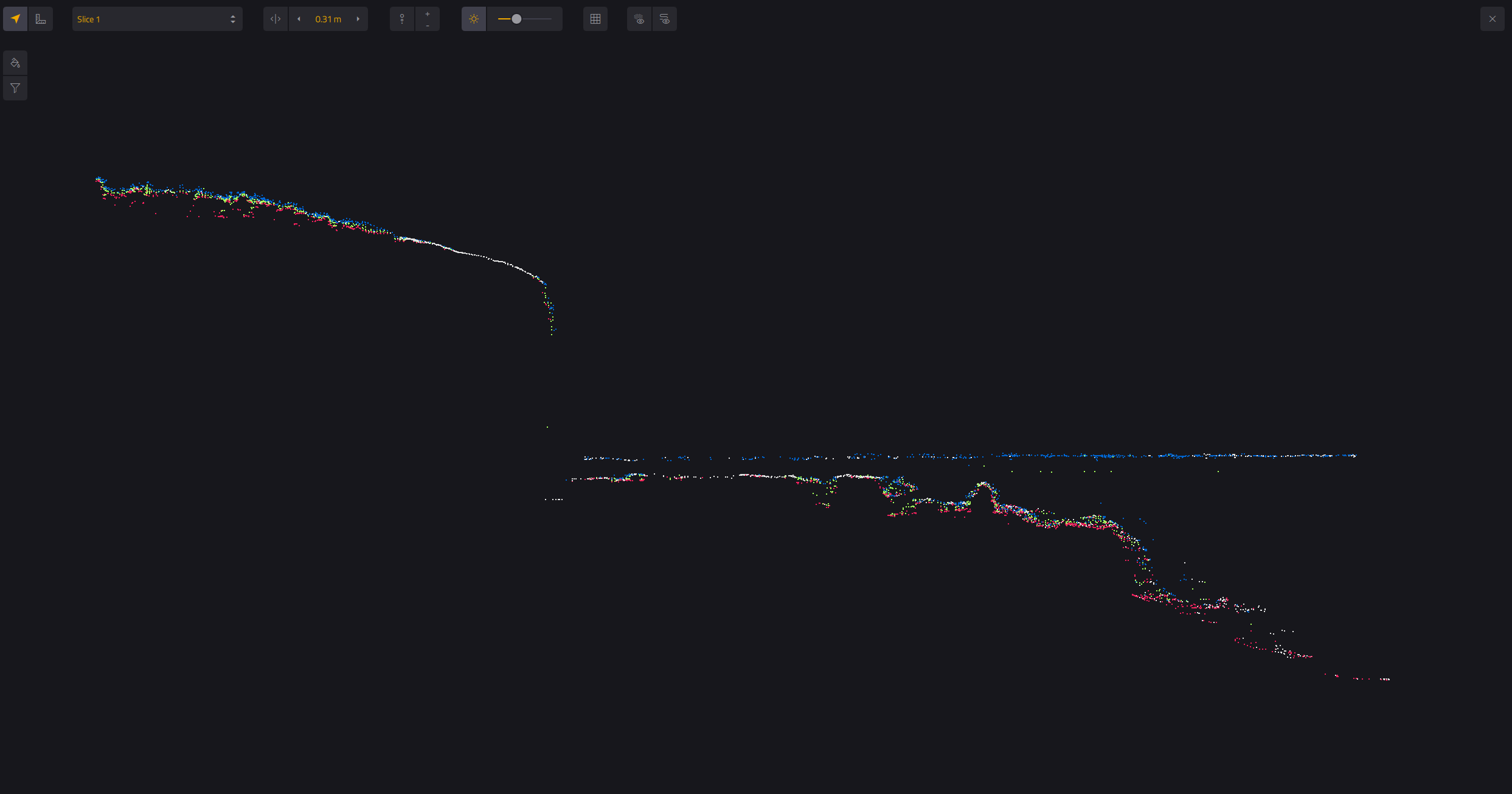 Navigator Pointclouds Colorized sea slice view1