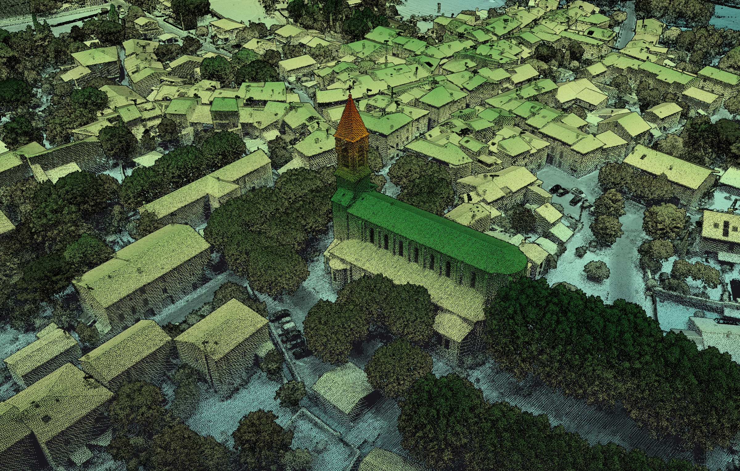 8   Yellowscan Voyager lidar pointcloud   by elevation   Pompignan